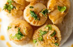 Scallops with Port and Garlic