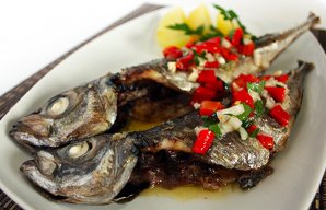 Baked Horse Mackerel with Sauce