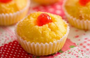 Coconut Cupcakes with Cherries