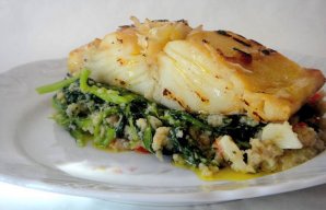 Amazing Grilled Cod with Greens