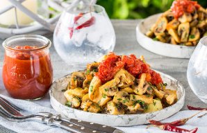 Spanish Mushrooms and Patatas Bravas