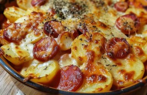 Yum Potato and Chouriço Gratin