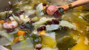 Nancy's Bean Soup with Collard Greens