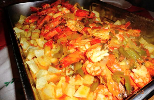 Fried Cod and Shrimp with Potatoes