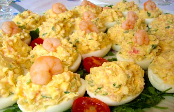 Tasty Stuffed Eggs with Shrimp