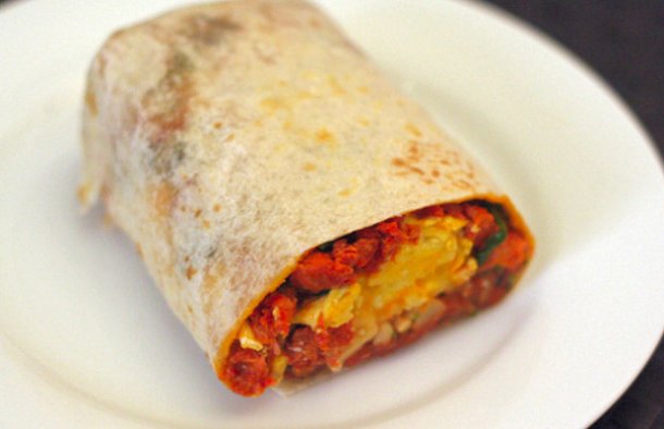 Portuguese-Style Chouriço and Egg Burrito