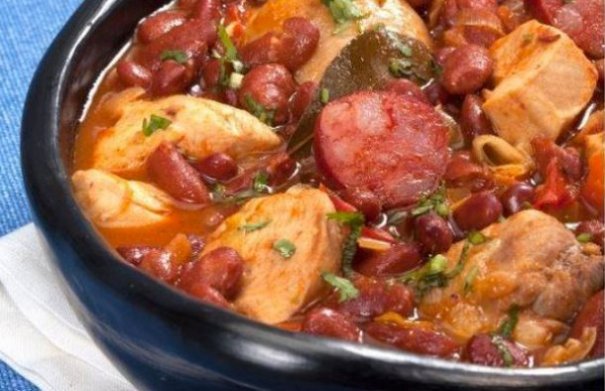 Chicken, Beans and Chouriço Stew